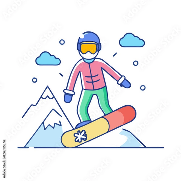 Fototapeta snowboarding icon, snowboarding vector illustration-simple illustration of snowboarding, perfect for snowboarding logos and icons