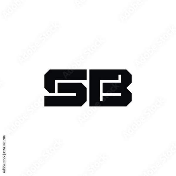 Fototapeta SB monogram logo design letter text name symbol monochrome logotype alphabet character simple logo
