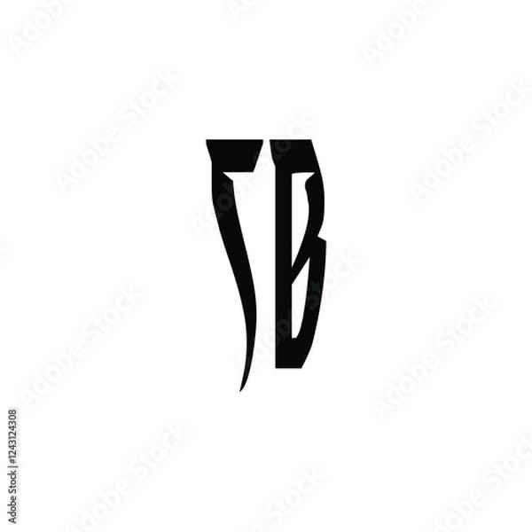 Fototapeta SB monogram logo design letter text name symbol monochrome logotype alphabet character simple logo