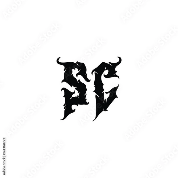 Fototapeta SC monogram logo design letter text name symbol monochrome logotype alphabet character simple logo