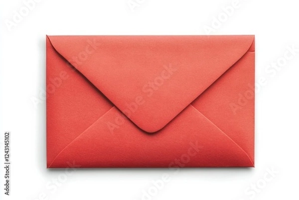 Fototapeta Red envelope on white background. AI image