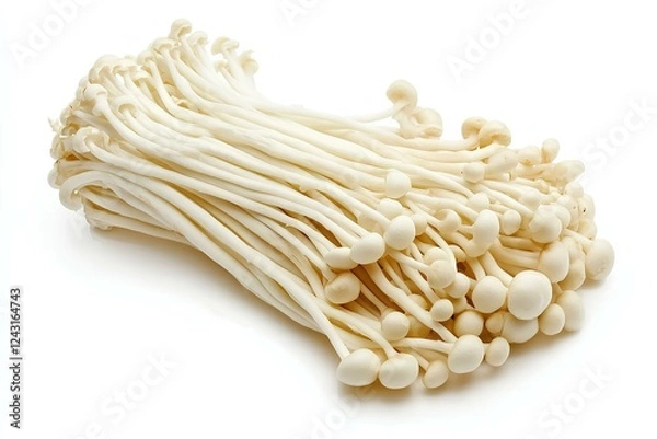 Fototapeta A photo of a enoki isolated on white background 