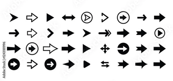 Fototapeta  Arrow icon sets. Arrow collection. Simple arrow big set. Vector arrow illustration
