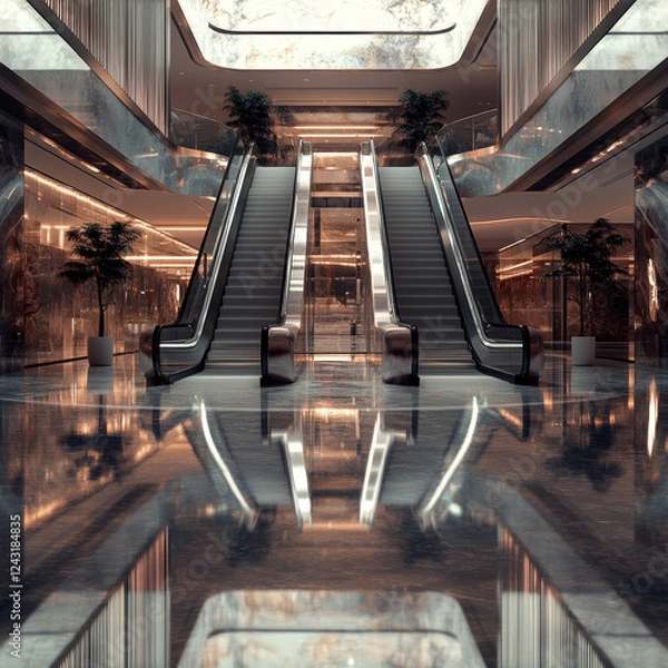 Obraz Shopping mall escalator