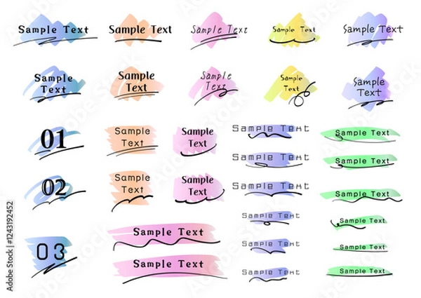 Obraz 水彩風手書きフレーム