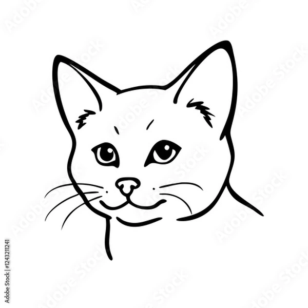 Fototapeta A modern, flat-design cat icon with sharp, clean lines, perfect for pet-related websites, apps, and branding.