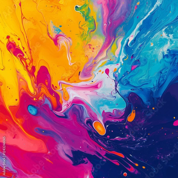 Fototapeta Energetic 8K Ultra HD Abstract Art Wallpaper Featuring Colorful Paint Splashes
abstract colorful background with splashes