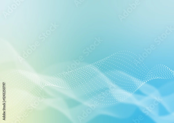 Obraz 水色と黄色のグラデーション　波形デジタルイメージ背景
Light blue and yellow gradation waveform digital image background