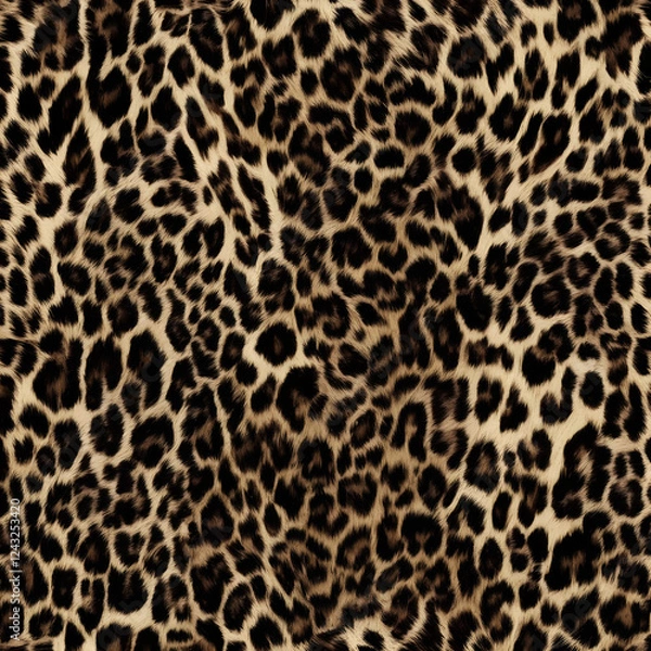 Fototapeta leopard, wool texture, spots, dark background, fluffy print, stylish design