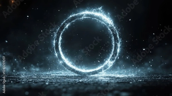 Fototapeta Glowing Energy Ring with Mystical Particles