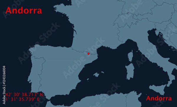 Fototapeta Andorra Location Map