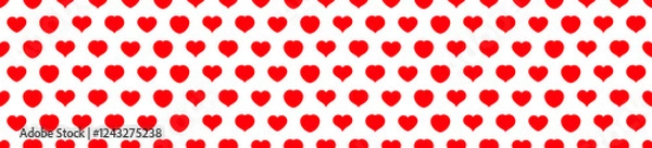 Fototapeta Red heart seamless pattern