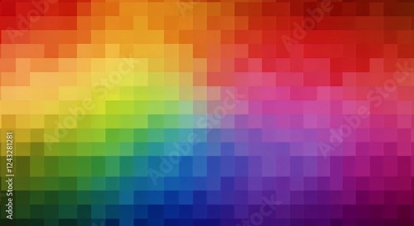 Obraz Vibrant Rainbow Pixelated Squares Abstract Background Pride Month LGBTQIA+ Art