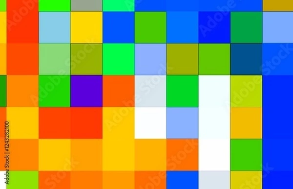 Fototapeta Abstract geometric rectangles and squares shape multicolored seamless pattern background 