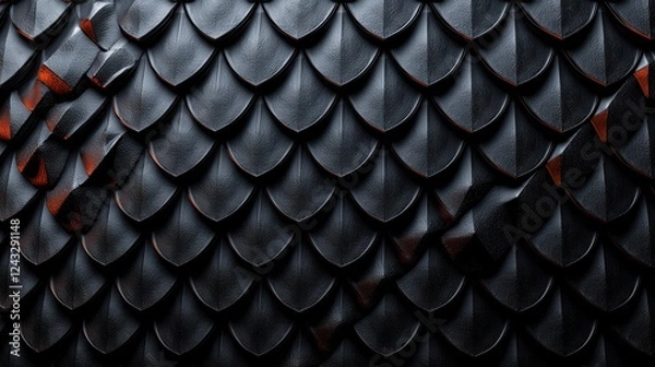 Fototapeta Dark Grey Scales Texture Background