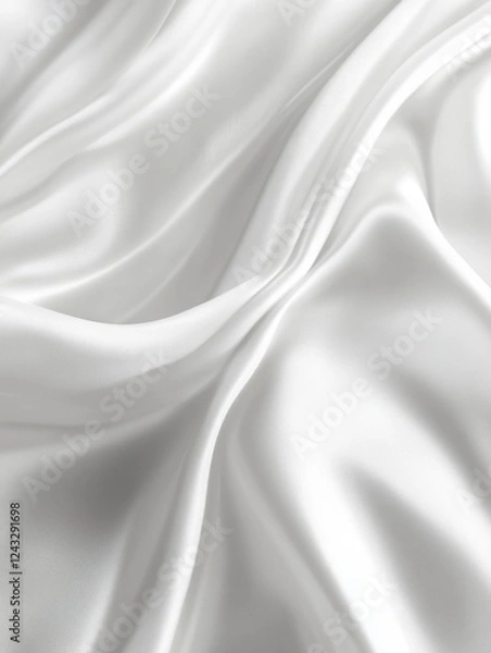 Fototapeta Draped White Silk Fabric Soft Texture Background