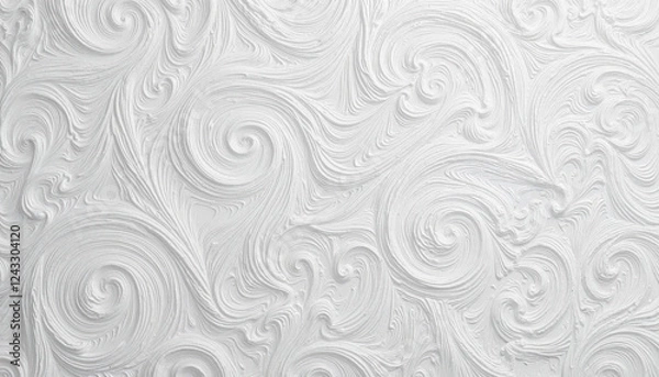 Fototapeta Swirling patterns in gulal on white surface, festive celebration