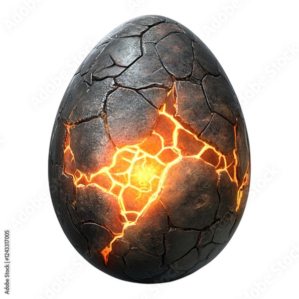 Fototapeta Glowing Cracked Dragon Egg, a mystical artifact radiating light, symbolizing magic and adventure, perfect for fantasy-themed projects