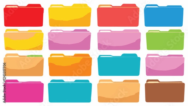 Fototapeta set of colorful folder vector icons