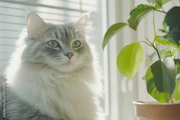 Fototapeta Cute cat close-up