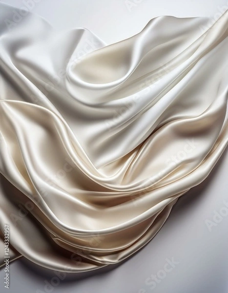 Fototapeta  白い背景に広げられたシルクの布