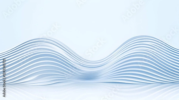 Fototapeta Abstract wavy architectural design, studio shot, modern, for background, product display