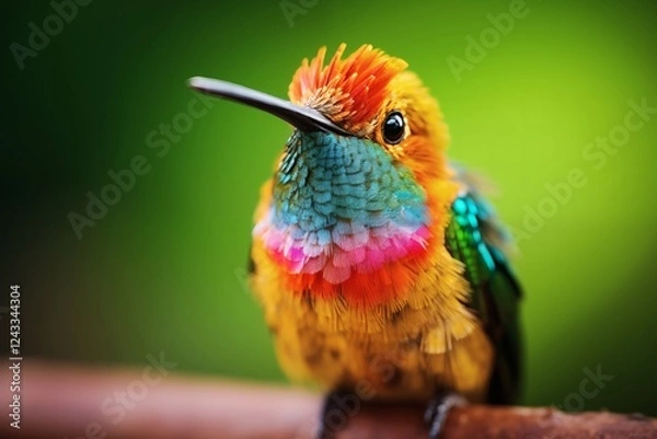 Fototapeta Vibrant Close-Up of a Colorful Hummingbird