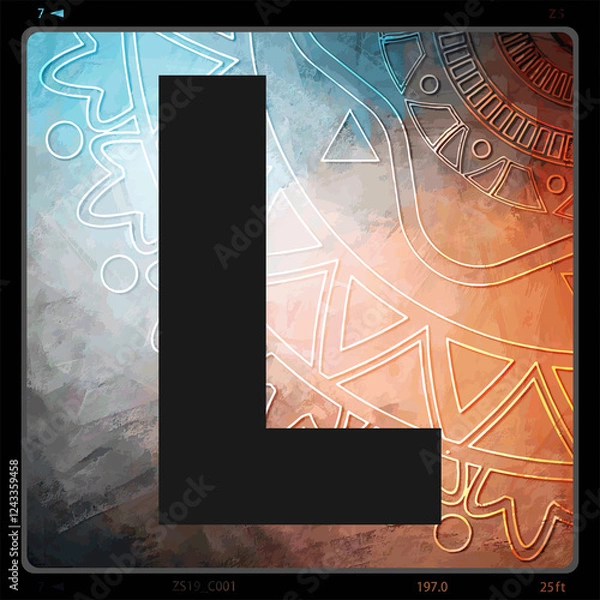 Obraz letter L boho mandala gothic style