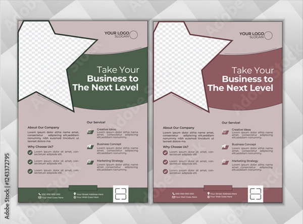 Fototapeta Creative Corporate & Brochure Template Design,  Modern Abstract And Editable Vector Template Design