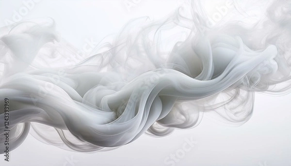 Obraz realistic white smoke texture on white background