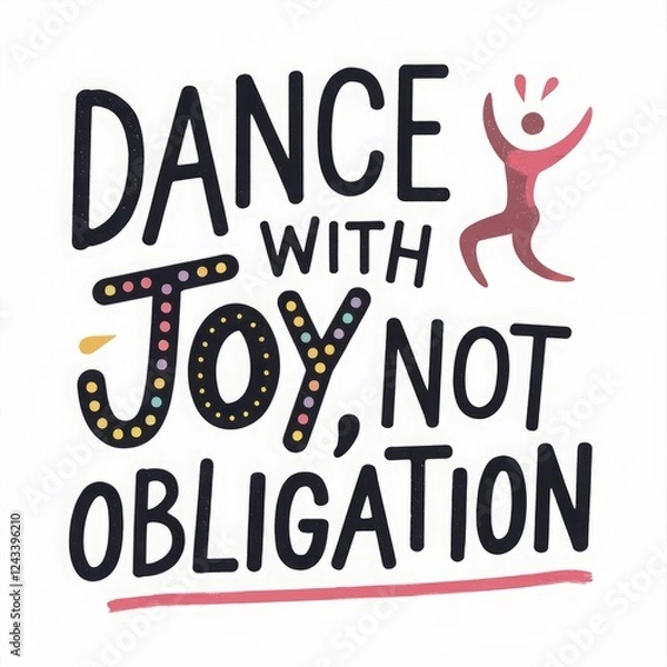 Fototapeta Bright and playful quotes about self care and joy in a neon pastel palette featuring quirky hand lettering elements