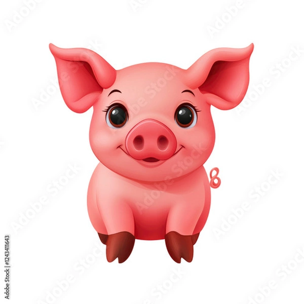 Obraz Adorable Cartoon Piglet Illustration