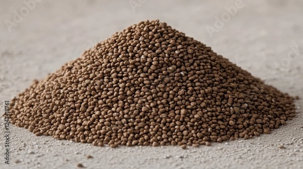 Fototapeta Brown Granules Pile on Beige Background