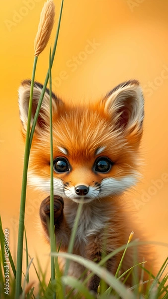 Fototapeta red fox cub