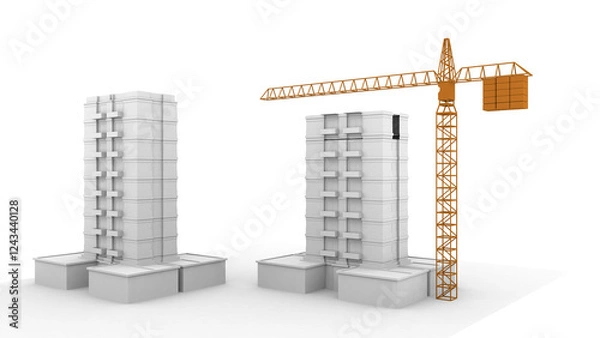 Fototapeta construction site with building blocks