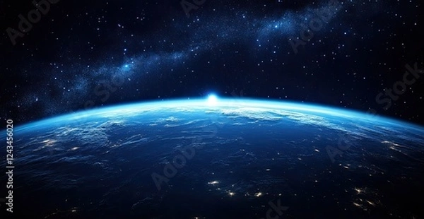 Fototapeta Meteor shower lighting up the night sky, creating short streaks of light