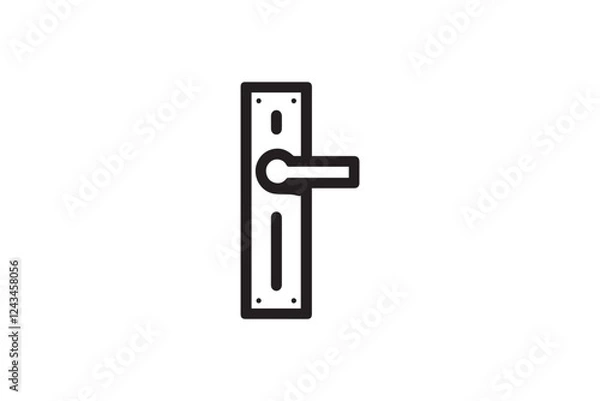 Obraz door handle vector silhouette isolated in white background