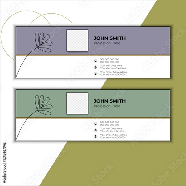 Fototapeta Creative, Editable Modern and minimalist email signature or email footer template