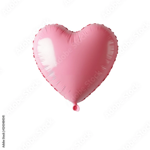 Fototapeta A shiny, heart-shaped pink balloon gently floats in the air, bringing warmth and happiness to special occasions