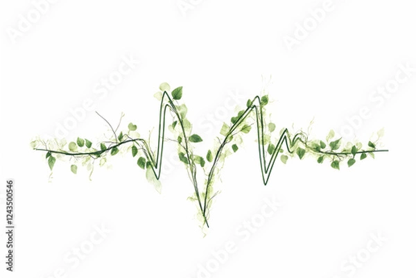 Fototapeta Heartbeat line forming a pulse shape in a medical-themed design