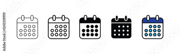 Fototapeta Calendar Icon collection. Set of calendar symbols. Meeting Deadlines icon. Time management .Appointment schedule flat icon