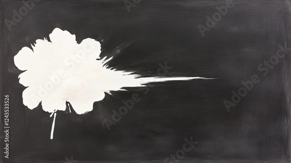 Fototapeta Abstract artwork featuring a white explosion on a black background, evoking dynamic movement