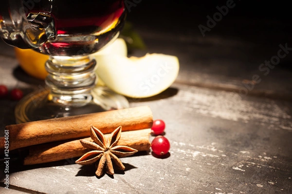 Obraz mulled wine on a black background