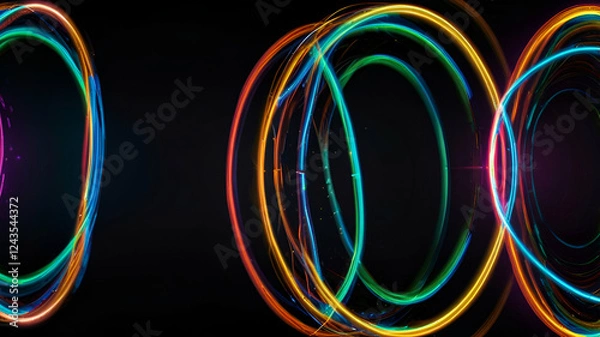 Fototapeta abstract background with neon lights