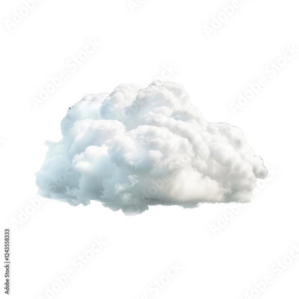 Obraz Fluffy white cloud on transparency background, perfect for design
