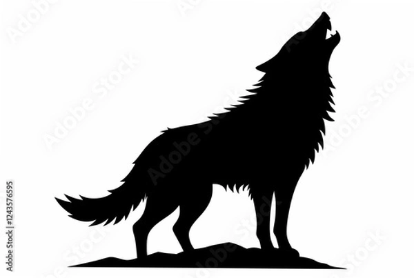 Fototapeta wolf howling  silhouette vector