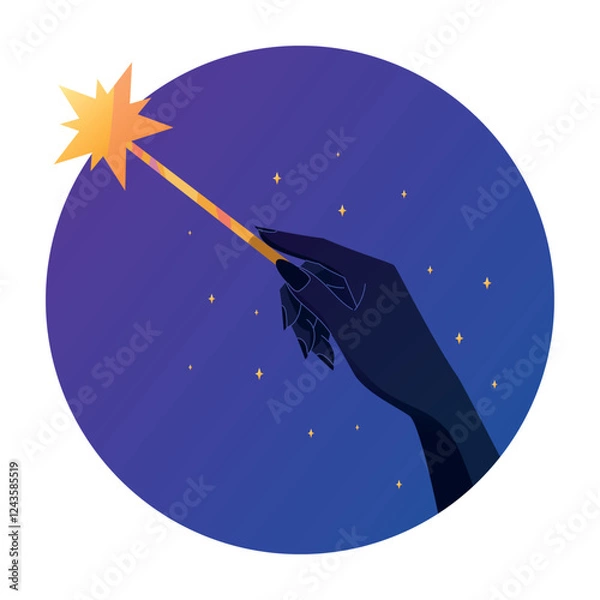 Obraz Hand holding a magic wand