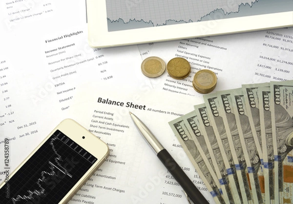 Obraz Balance sheet report chart
