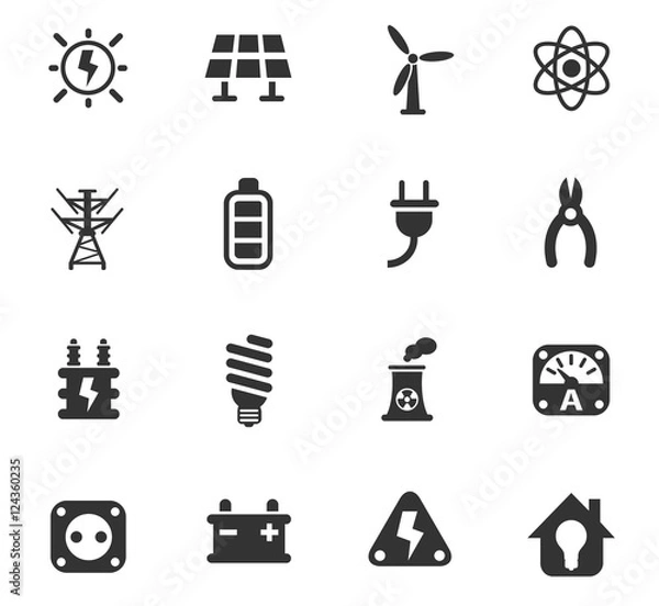 Obraz electricity icon set