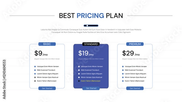 Fototapeta Pricing Table Design Template